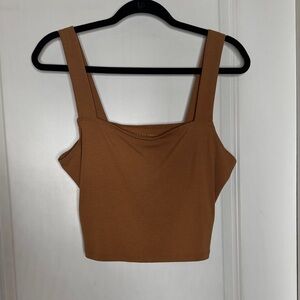 American Eagle Outfitters Tan Ribbed Tank Top